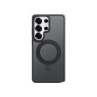 Samsung Galaxy S26 Fekete Rock Rotating Stand Soft Touch Sorozat Mágneses tok