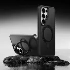 Samsung Galaxy S26 Ultra fekete Rock Rotating Stand Soft Touch Sorozat Mágneses tok