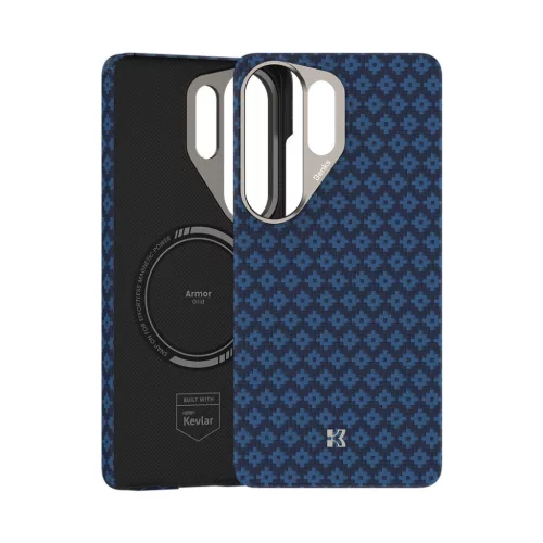Samsung Galaxy S26 Ultra kék Benks Mágneses Páncél Légpáncél Rácsos Kevlar Tok Fém Keret 600D (A050) tok
