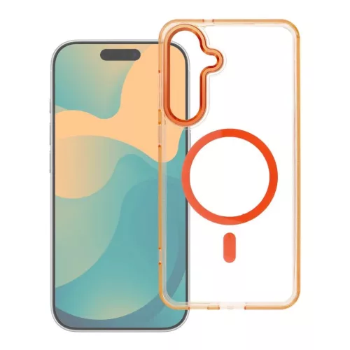 Samsung Galaxy S26 Ultra tok FRAME CLEAR HYBRID MAG COVER kompatibilis MagSafe-fel hermes narancs tok
