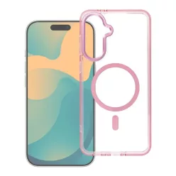   Samsung Galaxy S26 Ultra tok FRAME CLEAR HYBRID MAG COVER kompatibilis MagSafe-fel púderrózsaszín