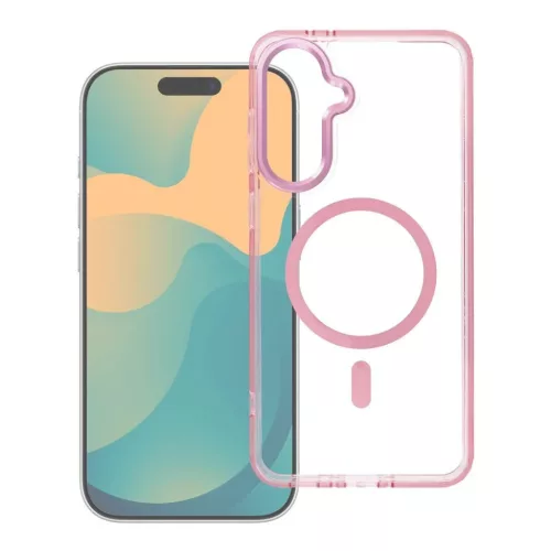 Samsung Galaxy S26 Ultra tok FRAME CLEAR HYBRID MAG COVER kompatibilis MagSafe-fel púderrózsaszín