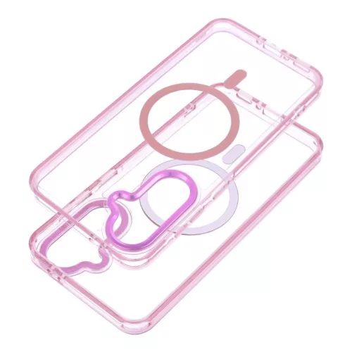 Samsung Galaxy S26 Ultra tok FRAME CLEAR HYBRID MAG COVER kompatibilis MagSafe-fel púderrózsaszín