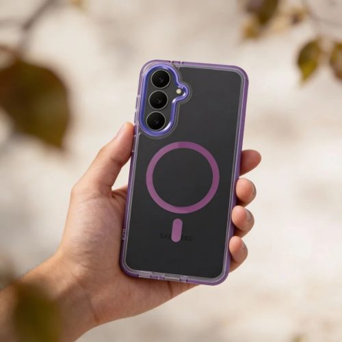 Samsung Galaxy S26 tok FRAME CLEAR HYBRID MAG tok lila