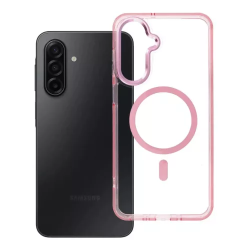 Samsung Galaxy A17 tok FRAME CLEAR HYBRID MAG COVER, púderrózsaszín
