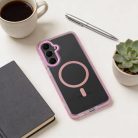 Samsung Galaxy S26 tok FRAME CLEAR HYBRID MAG COVER kompatibilis MagSafe-pel, púderrózsaszínű