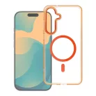 Samsung Galaxy A57 tok FRAME CLEAR HYBRID MAG COVER kompatibilis MagSafe-el narancs