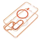 Samsung Galaxy A57 tok FRAME CLEAR HYBRID MAG COVER kompatibilis MagSafe-el narancs