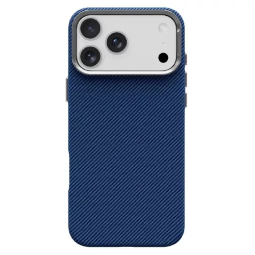 iPhone 17 Pro tok Kevlar kompatibilis MagSafe-kel kék tok