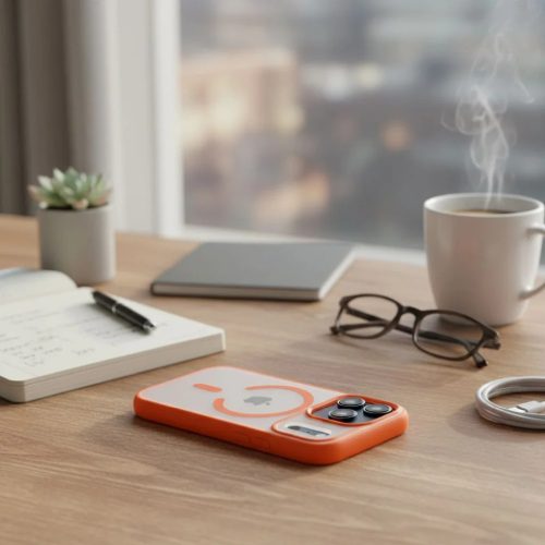 iPhone 17 Pro Max Flexline Mag tok kompatibilis MagSafe-el narancs