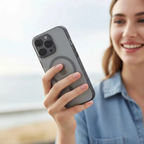 iPhone 17 Pro Max Flexline Mag kompatibilis tok MagSafe szürke