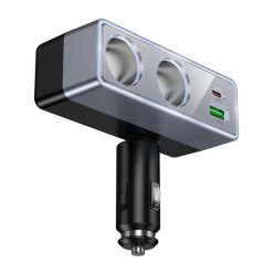   Autós töltő Hoco 1xUSB A + 1xUSB C + 2x szivargyújtó port PD QC3.0 max 240W/24V Z65B fekete