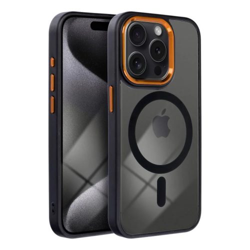 Samsung Galaxy S26 tok Színes Szegély Mag Cover kompatibilis MagSafe fekete-arany tok