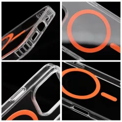   Samsung Galaxy S26 tok ragasztott színes gyűrűs MagSafe-kompatibilis narancssárga tok