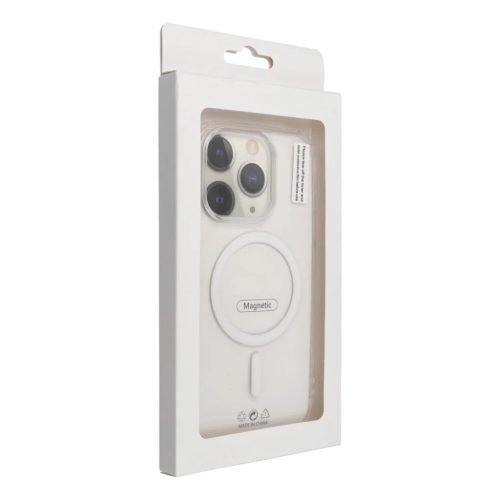 Samsung Galaxy S26 tok Ragasztócsepp Színes Gyűrű Mag Cover, MagSafe kompatibilis fehér tok