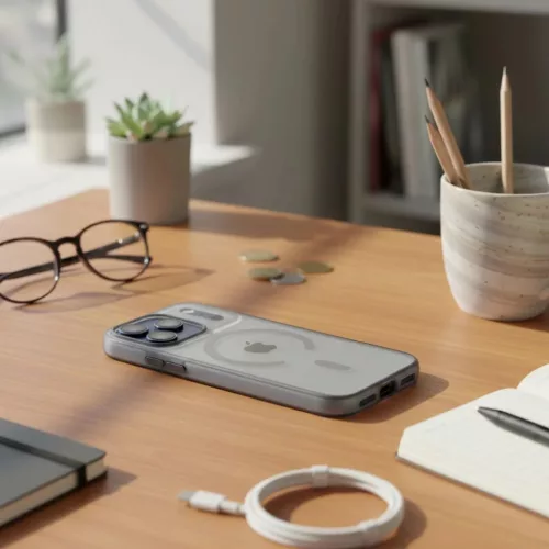 iPhone 16 PRO Flexline Mag tok kompatibilis MagSafe szürke