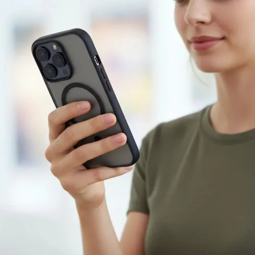 iPhone 16 Pro tok Flexline Mag tok kompatibilis a MagSafe rendszerrel fekete