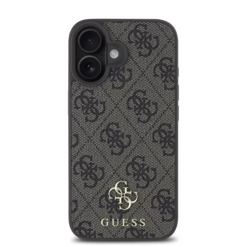 Guess PU 4G Small Metal Logo MagSafe tok iPhone 16 Plus-hoz barna
