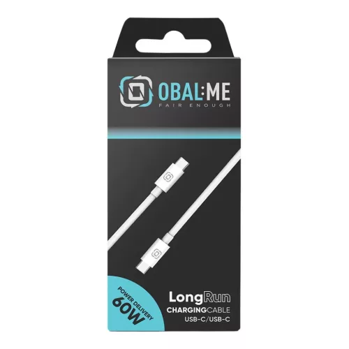 OBAL:ME LongRun USB-C/USB-C kábel 60W 1m Fehér