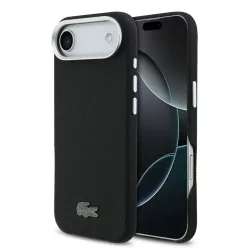   iPhone 17 Air fekete Lacoste Ikonikus Petit Pique Fém Logós MagSafe tok