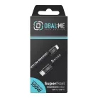 OBAL:ME Szupergyors USB-C/USB-C Fonott Kábel 100W 2m Fekete
