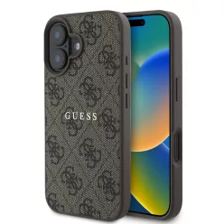   Guess PU 4G Classic Logo MagSafe tok iPhone 16 Plus Barna tok