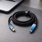 Blavec Velox fonott kábel - Type-C - Type-C - PD 240W 5A LED kijelző 1,2 méter Apple CarPlay/Android Auto (CVE-CC5B12) fekete-kék,