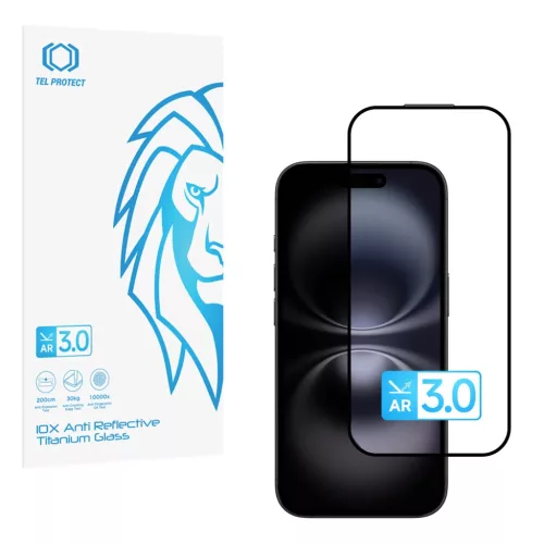 Edzett üveg Tel Protect 10X AR 3.0 AntiReflective Titanium üvegfólia iPhone 16 (boríték)