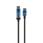 Blavec Kabel Velox fonott - Type C na Type C - PD 100W 5A LED kijelző 1,2 méter Apple CarPlay/Android Auto (CVE-CC5B12) fekete