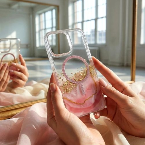 iPhone 17 Pro Max Epoxy Mag rózsaszín tok