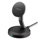 Spigen EF151MS Essential Mágneses MagSafe Vezeték nélküli Töltő 15W Fekete
