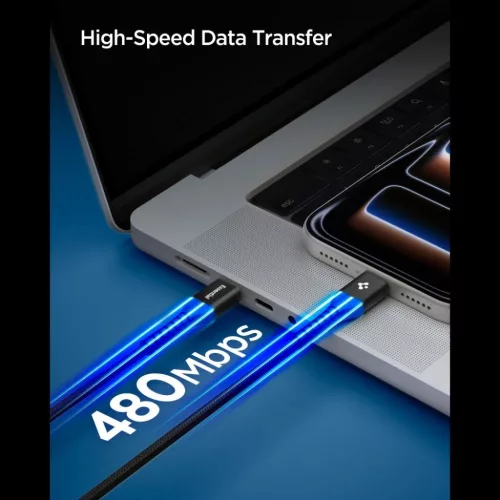 Spigen EB10010CCA Essential Type-C kábel 100w 100cm fekete