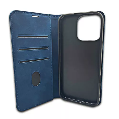 Samsung Galaxy A57 okos Suede tok sötétkék