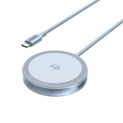 Vezeték nélküli töltő UGREEN MagFlow, 25W, Kék