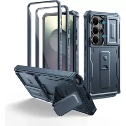   Samsung Galaxy S26 Ultra Dexnor 360 ütésálló tok kihajtható állvánnyal és kameravédővel kék