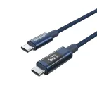 PD60W USB-C to USB-C Digitális Kijelzős 1.2m Nylon Kábel - kék