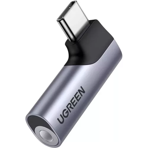 UGREEN CM460 (20194) Hajlított USB-C - 3.5mm Audio Adapter, Szürke