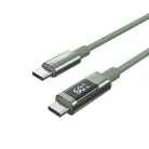 PD60W USB-C to USB-C Digitális Kijelző 1,2m Nylon Kábel - zöld