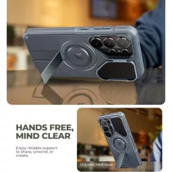   Samsung Galaxy S26 Ultra Dexnor 360 fokos tok kameravédelem, állvány kék, ütésálló