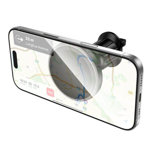 Borofone BH224 Flash mágneses autós tartó vezeték nélküli töltéssel légbefúvóra fekete