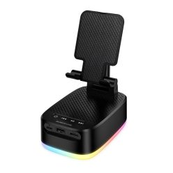   Borofone Hordozható Bluetooth Hangszóró BR200 Marea 3 az 1-ben telefontartóval és 1500mAh power bankkal fekete