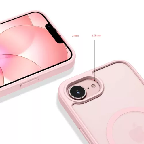 iPhone 16e / 17e Tech-Protect BasicMag MagSafe matt puha rózsaszín tok