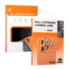 Edzett üveg alumínium fém teljes fedésű kamera lencsevédő iPhone 17 Pro Max készülékhez kozmikus narancs (kamera sziget + háló) üvegfólia