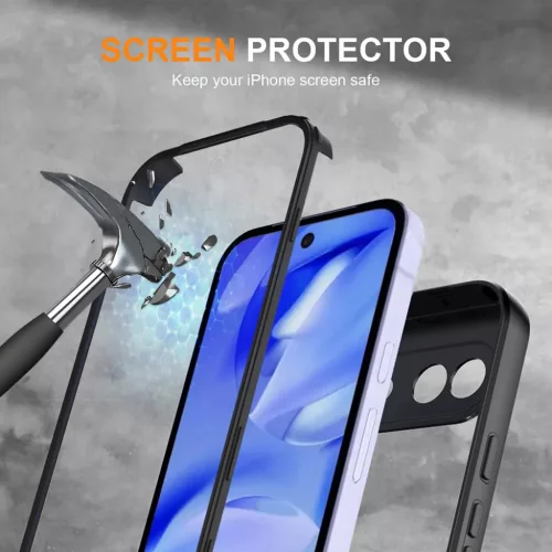 Techsuit - ColorVerse 360 Sorozat + Képernyővédő - Google Pixel 10a - Fekete tok