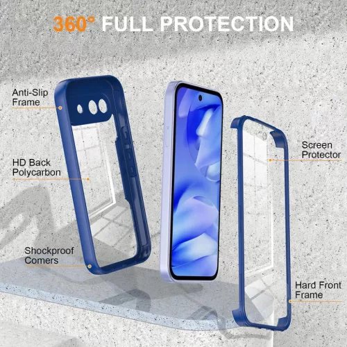 Techsuit - ColorVerse 360 sorozat + képernyővédő - Google Pixel 10a - Kék tok