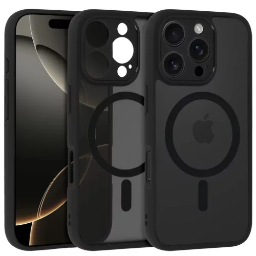 Teljes Matte Mag Fliptok Xiaomi Redmi Note 15 Pro 4G fekete tok
