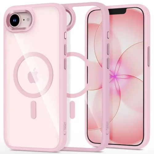 iPhone 16e / 17e Tech-protect Magmat Magsafe tok Rózsaszín/Átlátszó