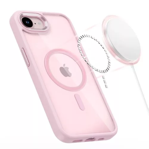 iPhone 16e / 17e Tech-protect Magmat Magsafe tok Rózsaszín/Átlátszó