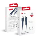 Forcell F-Energy QC4.0 PD 3A 60W Szilikon 1 m C344 sötétkék USB-C kábel