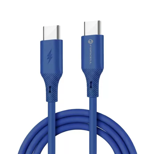 Forcell F-Energy QC4.0 PD 3A 60W Szilikon 1 m C344 sötétkék USB-C kábel